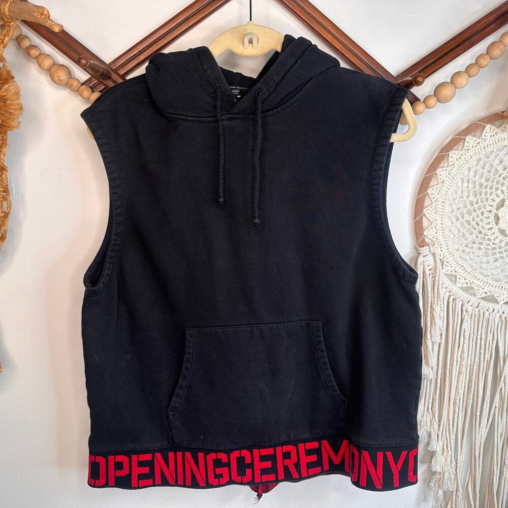 Opening Ceremony Black Red Hoodie Vest